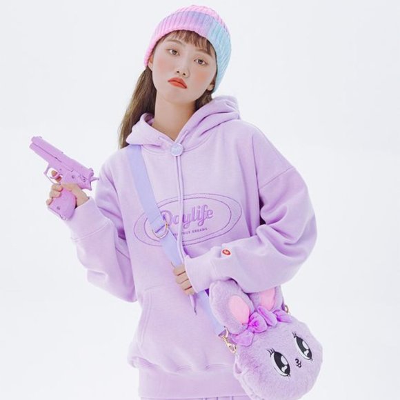 Esther Bunny x Daylife purple plush shoulder bag - Picture 4 of 16